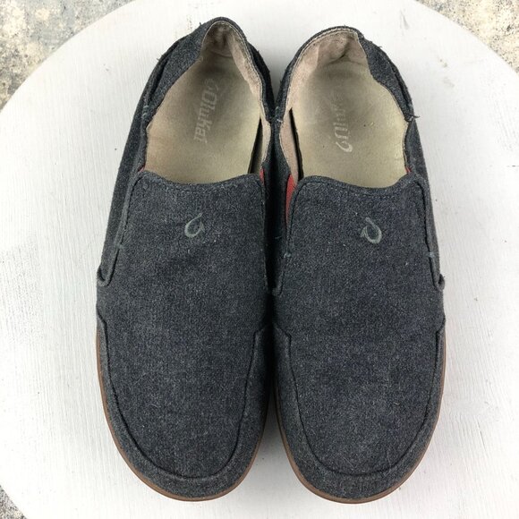 OluKai Men\'s Size 10 Nohea Wool Grey Textile Closed Toe Slip On Loafers Casual main image 11
